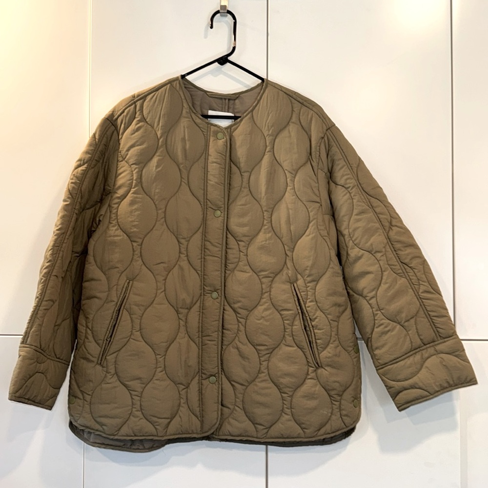 NWT H&M Sage Green Quilted Liner Jacket szS